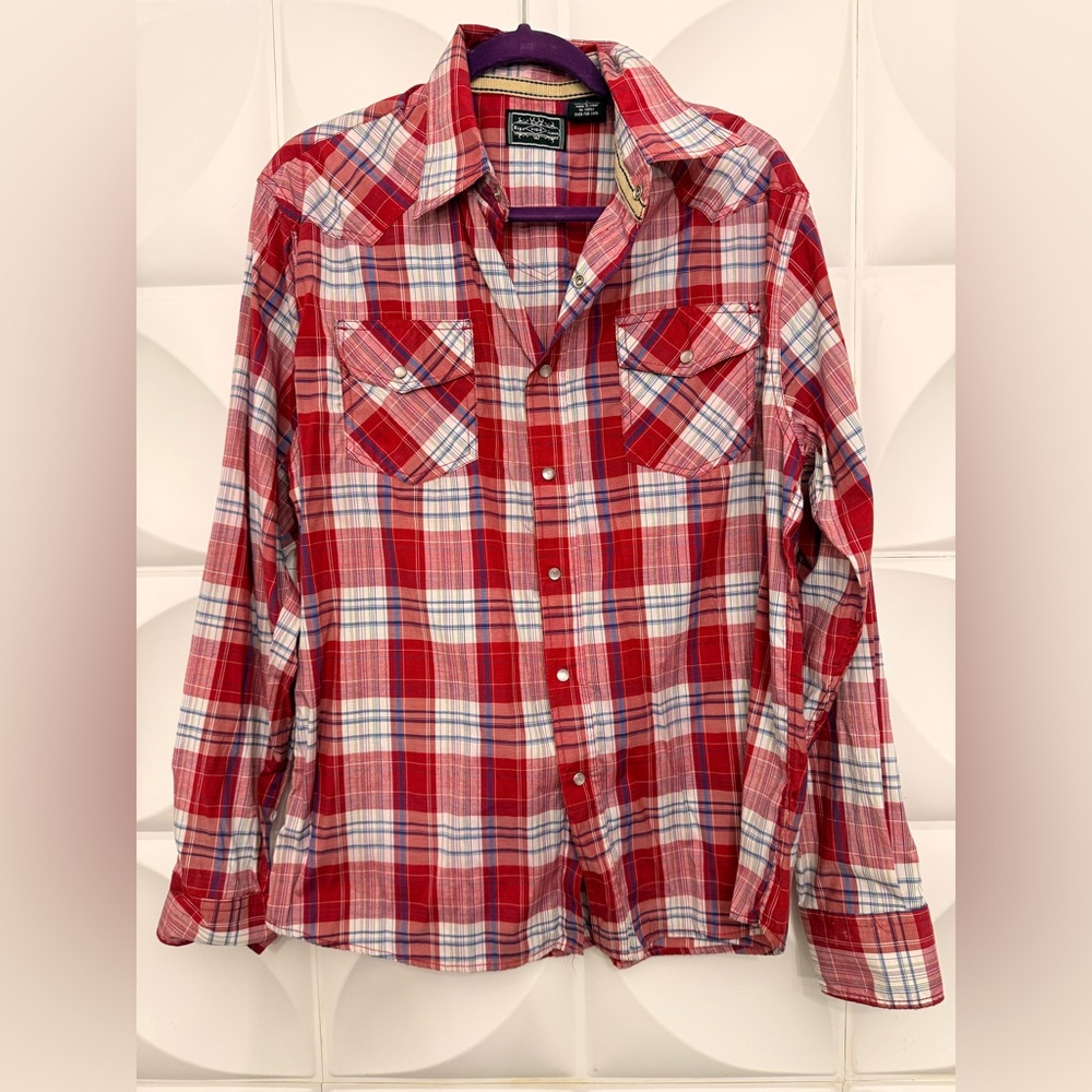 Red Plaid Women's Button-Up Shirt